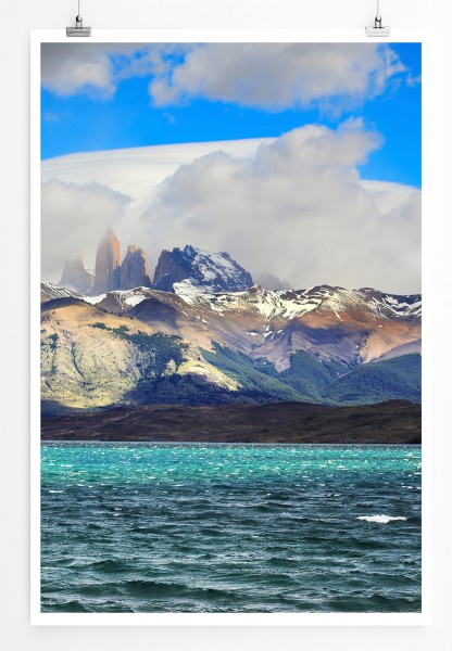 Paul Sinus Art 90x60cm Poster Nationalpark Torres del Paine Pantagonien Chile