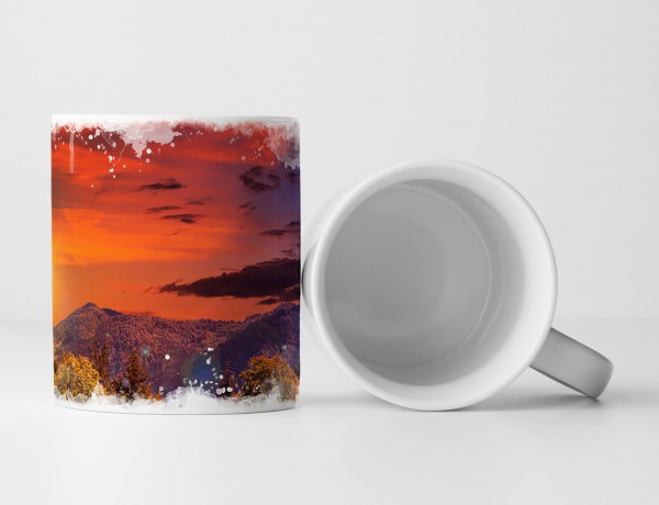 Paul Sinus Art Tasse Geschenk Landschaftsfotografie – Strahlende Sonne über Herbstlandschaft