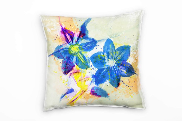 Paul Sinus Art Blume V Deko Kissen Bezug 40x40cm für Couch Sofa Lounge Zierkissen