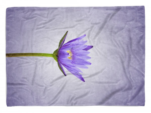 Paul Sinus Art Handtuch Strandhandtuch Saunatuch Kuscheldecke mit Fotomotiv Blaue Blume Blüte