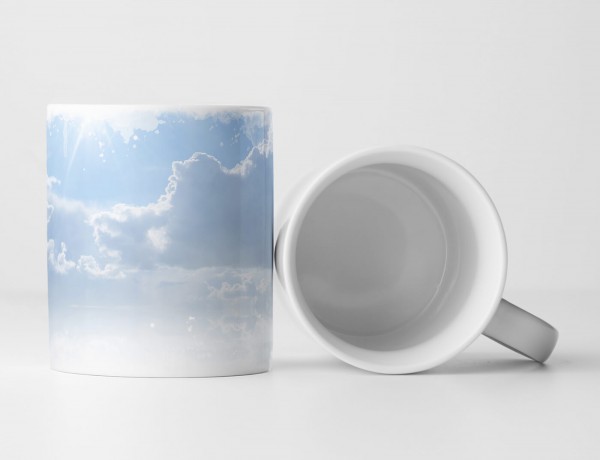 Paul Sinus Art Tasse Geschenk Landschaftsfotografie – Sonniger Himmel mit weißen Wolken