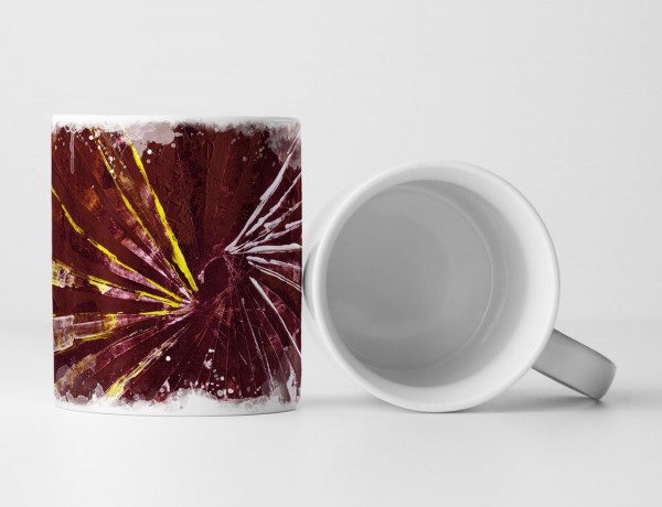 Paul Sinus Art Tasse Geschenk weinrote Grundierung; weiß, gelbe Elemente