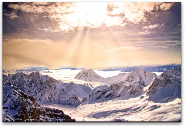 Paul Sinus Art Blick von der Zugspitze Wandbild in verschiedenen Größen