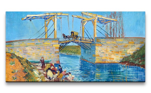 Paul Sinus Art Remaster 120x60cm Vincent Van Gogh Impressionismus Weltberühmtes Gemälde Brücke Fluss Farbenfroh Zei