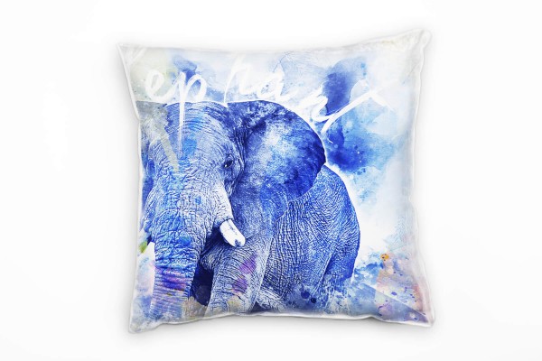 Paul Sinus Art Elephant Wildness Deko Kissen Bezug 40x40cm für Couch Sofa Lounge Zierkissen