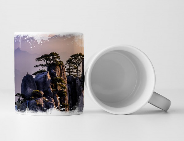 Paul Sinus Art Tasse Geschenk Landschaftsfotografie – Bäume und Felsen