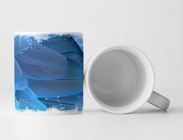 Paul Sinus Art Tasse Geschenk Künstlerische Fotografie – Blaue Arafedern