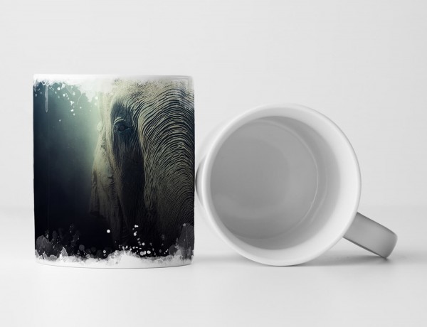 Paul Sinus Art Tasse Geschenk Tierfotografie – Elefant im Nebel