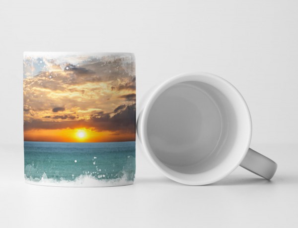 Paul Sinus Art Tasse Geschenk Landschaftsfotografie – Sandstrand bei Sonnenaufgang