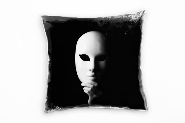 Paul Sinus Art künstlerische Fotografie, Maske, schwarz, weiß Deko Kissen 40x40cm für Couch Sofa Lounge Zierkissen