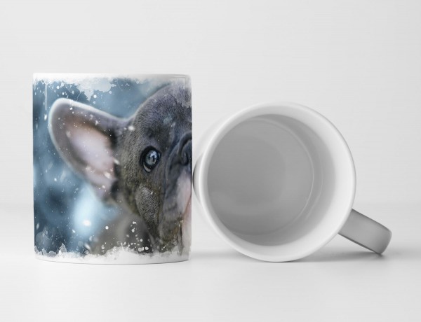 Paul Sinus Art Tasse Geschenk Tierfotografie – Babydogge erster Schnee