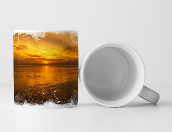 Paul Sinus Art Tasse Geschenk Landschaftsfotografie – Früher Sonnenaufgang am Strand