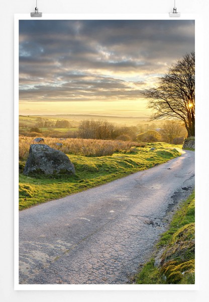 Paul Sinus Art Landschaftsfotografie 60x90cm Poster Malerisches Bodmin Moor in Cornwall