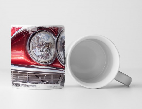 Paul Sinus Art Tasse Geschenk Künstlerische Fotografie – Nahaufnahme eines Oldtimer Frontlichts