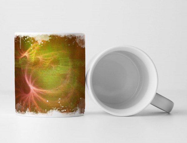 Paul Sinus Art Tasse Geschenk abstrakte Lichteffekte + hellgrün, rosa