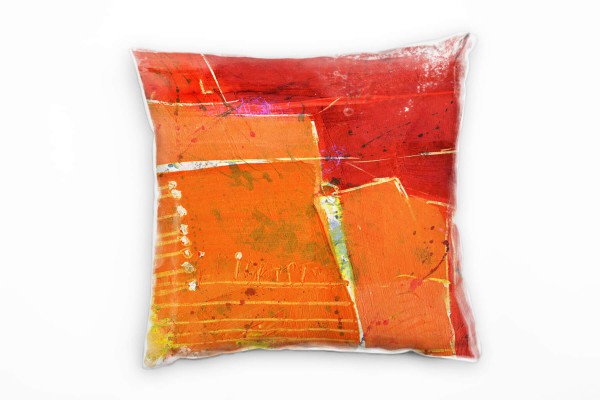 Paul Sinus Art Couch Sofa Lounge Zierkissen in 40x40cm Leuchtorange Leuchtrot Gelb