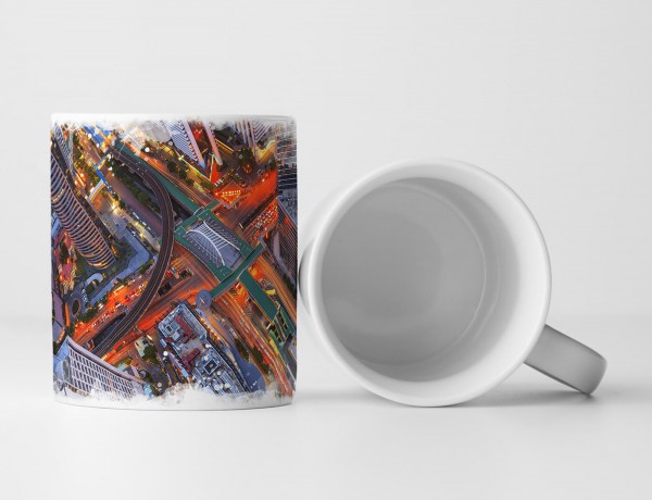 Paul Sinus Art Tasse Geschenk Urbane Fotografie – Großstadtverkehr am Morgen