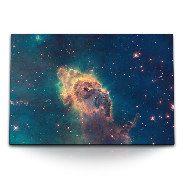 Paul Sinus Art 120x80cm Wandbild auf Leinwand Nebula Weltall Sterne Galaxie Astrologie Super Nova