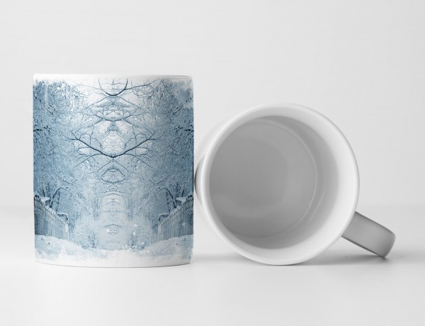 Paul Sinus Art Tasse Geschenk Fotocollage einer abstrakten gespiegelten Winterlandschaft