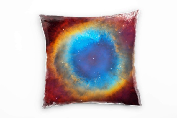 Paul Sinus Art Natur, Abstrakt, Universum, blau, orange, rot Deko Kissen 40x40cm für Couch Sofa Lounge Zierkissen