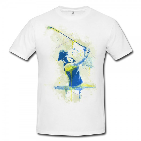 Paul Sinus Art Golf II Premium Herren und Damen T-Shirt Motiv aus Paul Sinus Aquarell