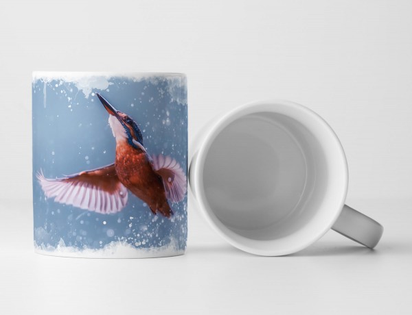 Paul Sinus Art Tasse Geschenk Tierfotografie – Eisvogel beim Jagen