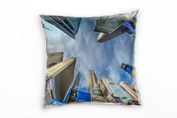 Paul Sinus Art Urbanes und City, bunt, Times Square, Hochhäuser Deko Kissen 40x40cm für Couch Sofa Lounge Zierkisse