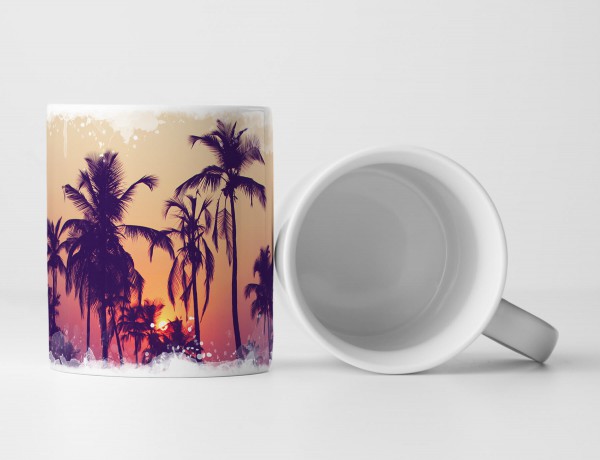 Paul Sinus Art Tasse Geschenk Fotografie – Silhouette von Palmenbäumen