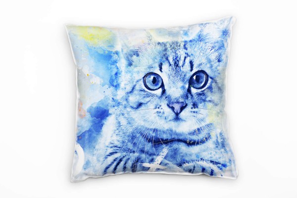 Paul Sinus Art Cute Cat Deko Kissen Bezug 40x40cm für Couch Sofa Lounge Zierkissen