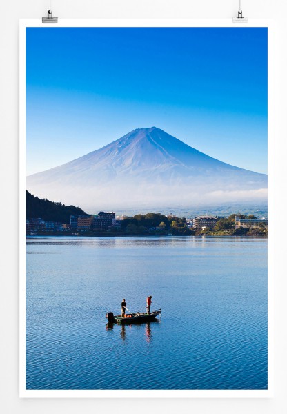 Paul Sinus Art 90x60cm Poster Fischer vor Mount Fuji