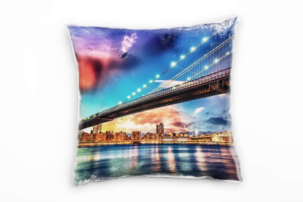 Paul Sinus Art Urbanes und City, Hochhäuser, New York, bunt Deko Kissen 40x40cm für Couch Sofa Lounge Zierkissen