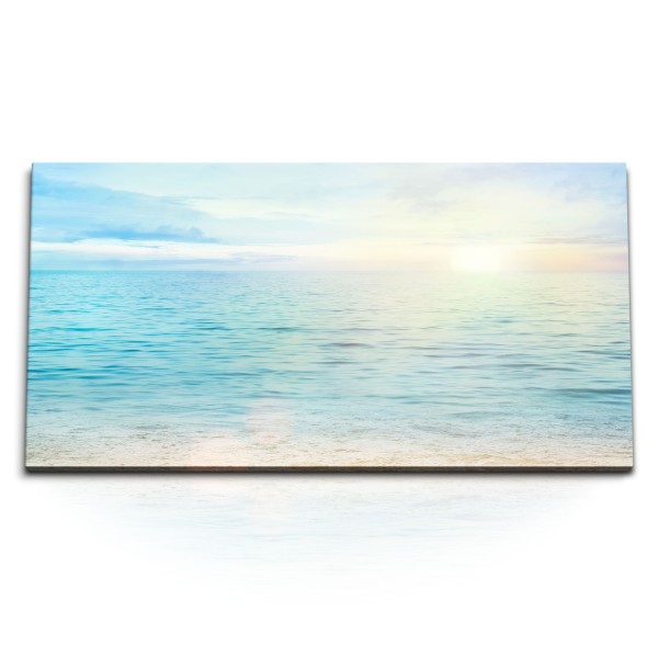 Paul Sinus Art Kunstdruck Bilder 120x60cm Strand Sonne Meer Horizont Sommer Sonnenschein