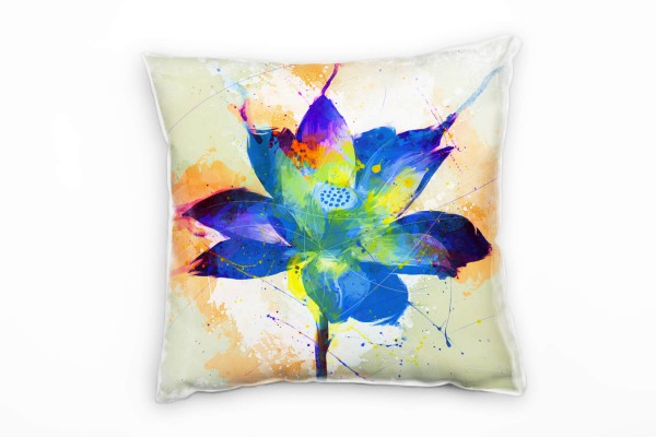 Paul Sinus Art Blume VI Deko Kissen Bezug 40x40cm für Couch Sofa Lounge Zierkissen