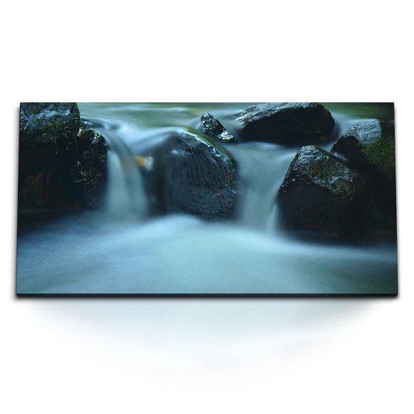 Paul Sinus Art Kunstdruck Bilder 120x60cm Bach Steine Wasser Natur Fotokunst