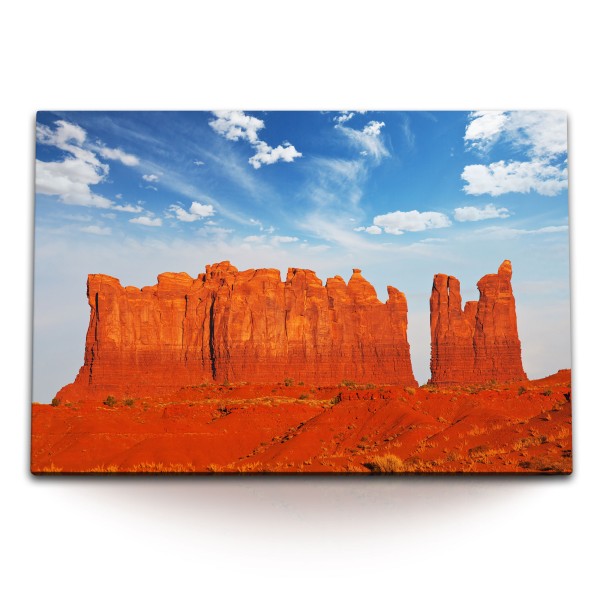 Paul Sinus Art 120x80cm Wandbild auf Leinwand Monument Valley Arizona USA rote Felsen Berge