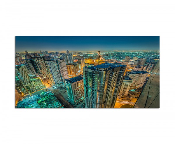 Paul Sinus Art 120x80cm Stadt Wolkenkratzer Lichter Sharjah