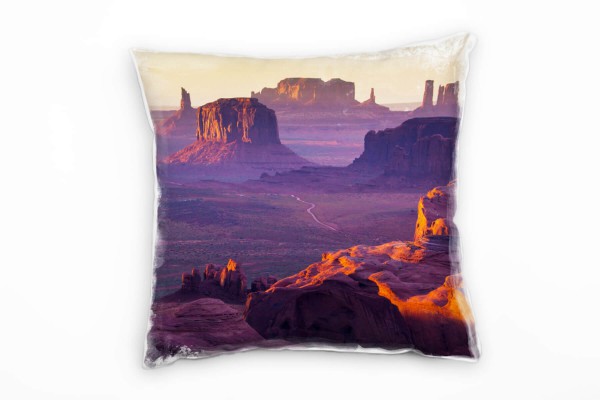 Paul Sinus Art Wüste, Felswüste, Felsen, Sand, rot Deko Kissen 40x40cm für Couch Sofa Lounge Zierkissen