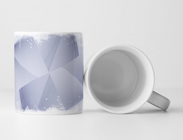 Paul Sinus Art Tasse Geschenk Digitale Grafik – Grau gestreifte Quader