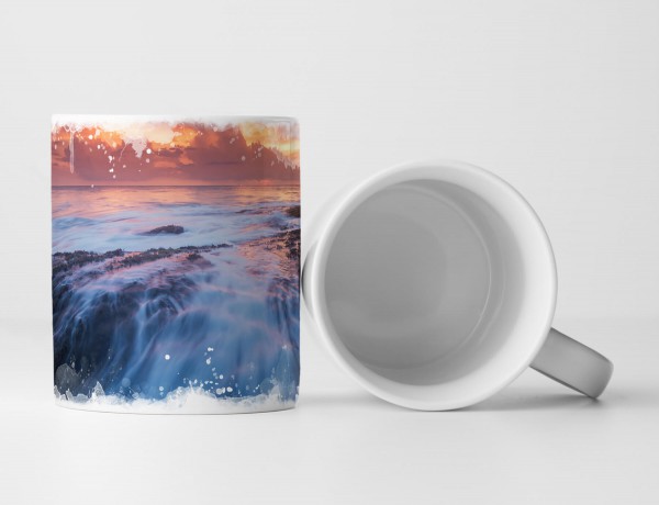 Paul Sinus Art Tasse Geschenk Naturfotografie – Wellen am Strand