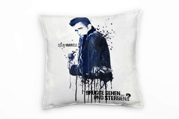 Paul Sinus Art Colin Farrell Deko Kissen Bezug 40x40cm für Couch Sofa Lounge Zierkissen