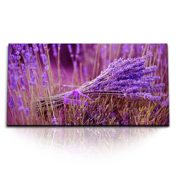 Paul Sinus Art Kunstdruck Bilder 120x60cm Lavendel Blumen Strauß Violett Wildblumen