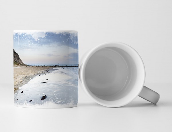 Paul Sinus Art Tasse Geschenk Landschaftsfotografie – Strand bei Bournemouth Dorset England