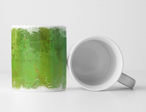 Paul Sinus Art Tasse Geschenk grasgrüne Abstraktion