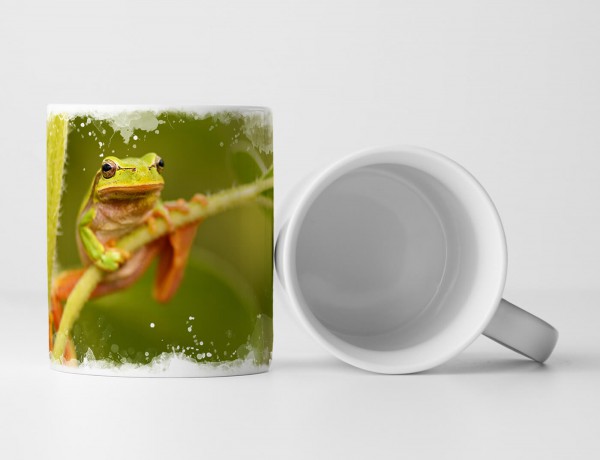 Paul Sinus Art Tasse Geschenk Tierfotografie – Frosch auf Halm