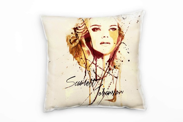 Paul Sinus Art Scarlett Johansson Deko Kissen Bezug 40x40cm für Couch Sofa Lounge Zierkissen