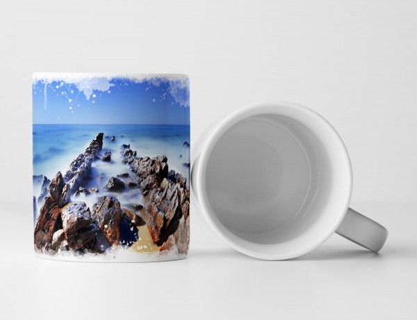 Paul Sinus Art Tasse Geschenk Landschaftsfotografie – Meereslandschaft bei hellem Mondlicht