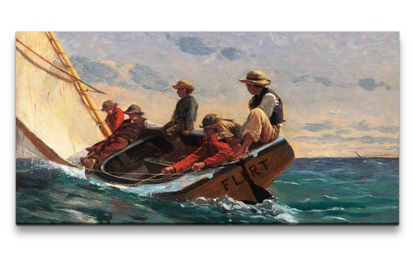 Paul Sinus Art Remaster 120x60cm Winslow Homer weltberühmtes Wandbild The Flirt Segelboot