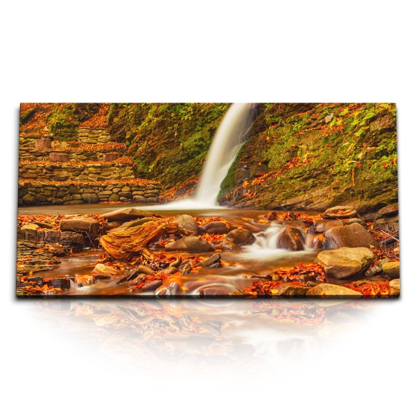 Paul Sinus Art Kunstdruck Bilder 120x60cm Bach Wasserfall Natur Wald Tropisch