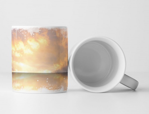 Paul Sinus Art Tasse Geschenk Landschaftsfotografie – Spiegelndes Meer mit Opalhimmel