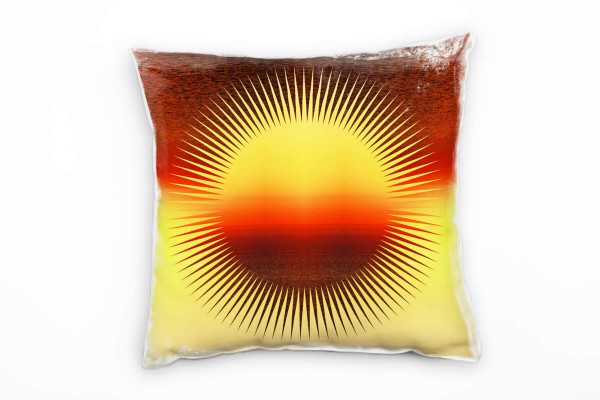 Paul Sinus Art Abstrakt, Sonnenuntergang, gelb, rot Deko Kissen 40x40cm für Couch Sofa Lounge Zierkissen